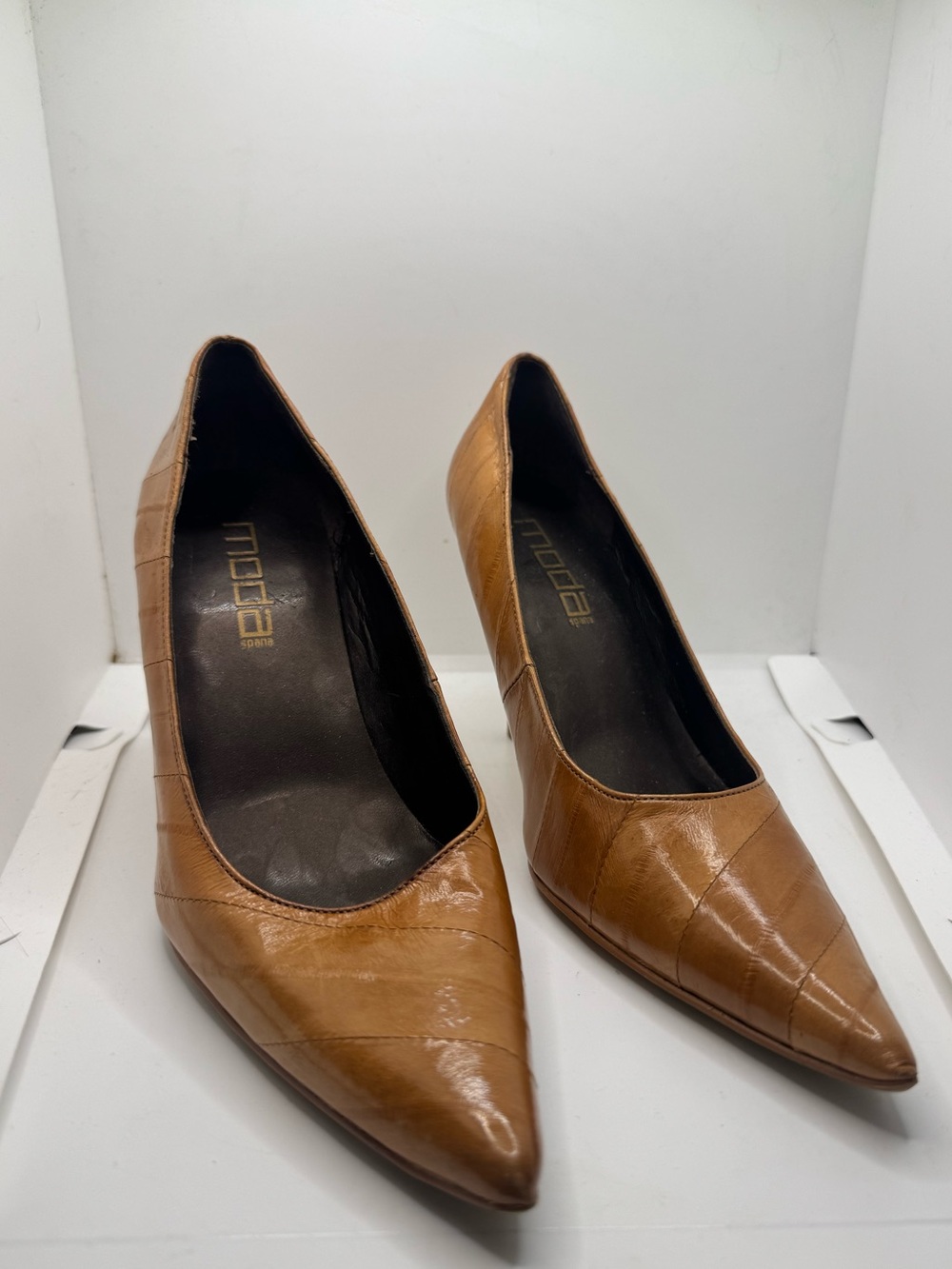 Moda Spana brown heels size 7.5 3.5” heel